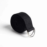 Black yoga strap with D-ring