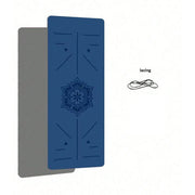 Flowna yoga mat in Dark Blue / Gray with gray underside and carrying strap